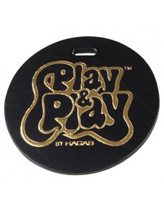 Bagbricka läder med tryck 2