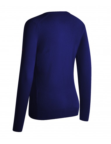 V-neck merino sweater med brodyr
